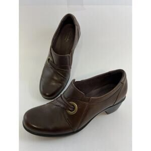 Clarks Bendables Brown Leather Booties  38479 loafers size 10M
